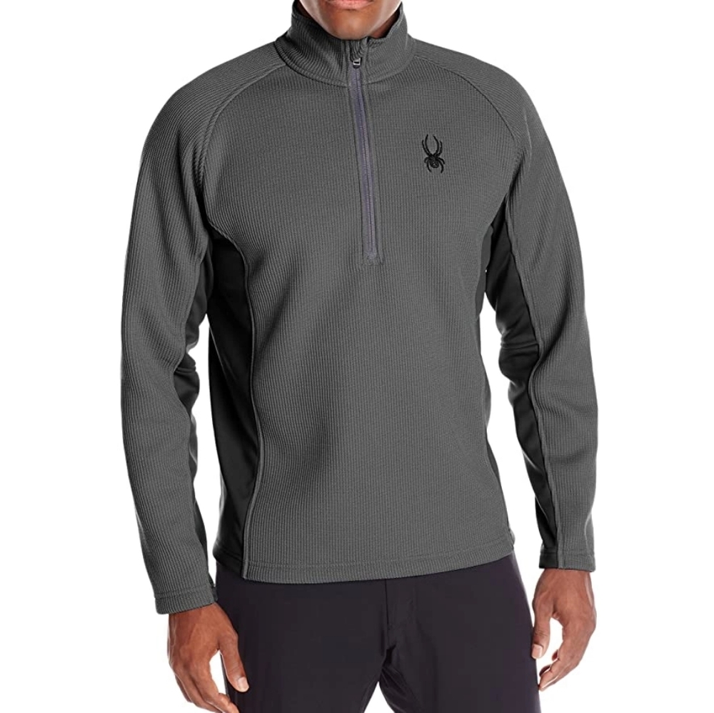 SPYDER Mens Charcoal Outbound 1/4 Zip Textured Pullover Jacket Size L